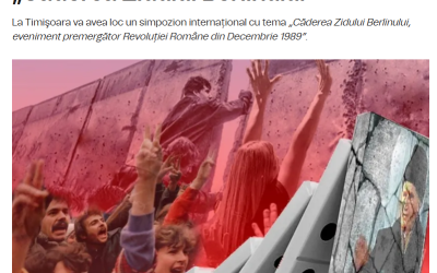 Radio Romania Reșița: Institutul Revoluției Române din Decembrie 1989 organizează joi, 27 noiembrie 2025, de la ora 10.00, un amplu Simpozion Științific Internațional cu tema „Căderea Zidului Berlinului,