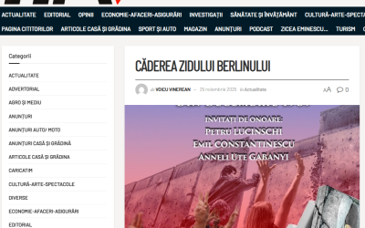 Tim7.ro: Simpozion dedicat implicațiilor politice și sociale pe care le-a avut Căderea Zidului Berlinului