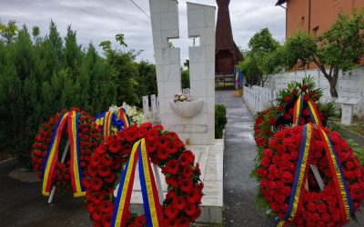 Ceremonia de cinstire a Eroilor Revoluției Române din Decembrie 1989, desfășurată la Monumentul Eroilor din Popești-Leordeni de Ziua Praznicului Înălțării Domnului și a Zilei Eroilor