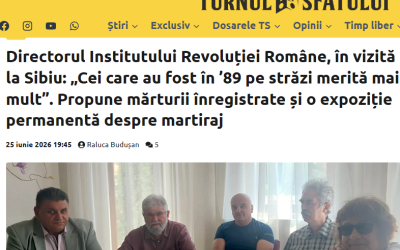 Turnul Sfatului Sibiu: Directorul Institutului Revoluției Române – „Cei care au fost în ’89 pe străzi merită mai mult”